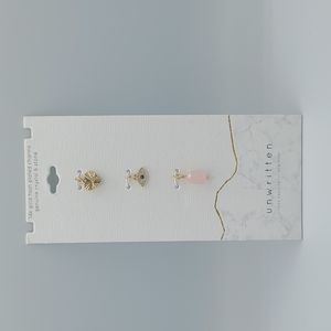 UNWRITTEN 14K GOLD FLASH PLATED CHARMS GENUINE CRYSTAL & STONE.